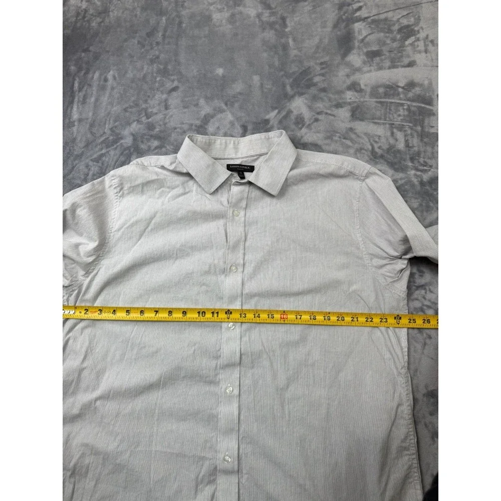Banana Republic Mens Button Up Shirt Slim Fit Size XXL 2XL White Stripped